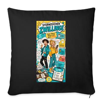 Sternzeichen Zwillinge - Zwei Ideen, sieben Pläne - Sofakissenbezug 45 x 45 cm - Schwarz - Vorne