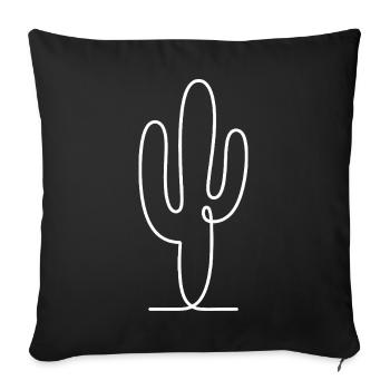 Cactus Lines Minimalist Style - Sofa pillowcase 17,3'' x 17,3'' (45 x 45 cm) - black - Front