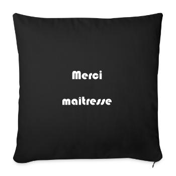 MERCI. MAÎTRESSE. MAÎTRE. MERCI MAÎTRESSE - Housse de coussin décorative 45 x 45 cm - noir - Devant