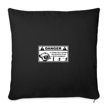 Avertissement Turbo: Enfants et Animaux - Housse de coussin décorative 45 x 45 cm - noir - Devant
