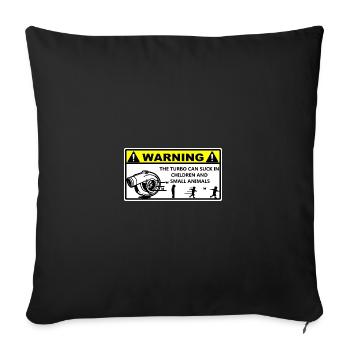 Turbo Warning - Sofa pillowcase 17,3'' x 17,3'' (45 x 45 cm) - black - Front