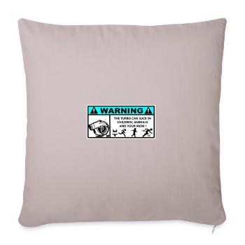 Danger Turbo Aufkleber - Sofakissenbezug 45 x 45 cm - helles Taupe - Vorne