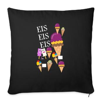 Glace, glace, glace - Housse de coussin décorative 45 x 45 cm - noir - Devant