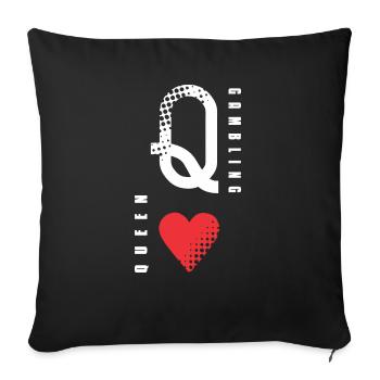poker - Sofa pillowcase 17,3'' x 17,3'' (45 x 45 cm) - black - Front