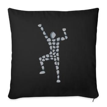 Escalade Escalade de pierres Escalade de bloc Grimpeurs - Housse de coussin décorative 45 x 45 cm - noir - Devant