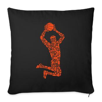 Joueur de basket-ball Basket-ball Hommes Basket-ball - Housse de coussin décorative 45 x 45 cm - noir - Devant