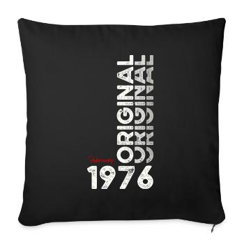 49th Birthday Gift Husband Original February 1976 - Sofa pillowcase 17,3'' x 17,3'' (45 x 45 cm) - black - Front