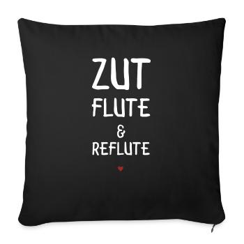 zut flute et reflute - Housse de coussin décorative 45 x 45 cm - noir - Devant