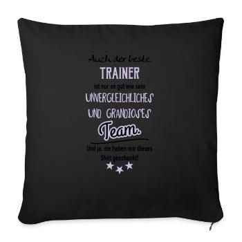 Bester Trainer Shirt - Sofakissenbezug 45 x 45 cm - Schwarz - Vorne