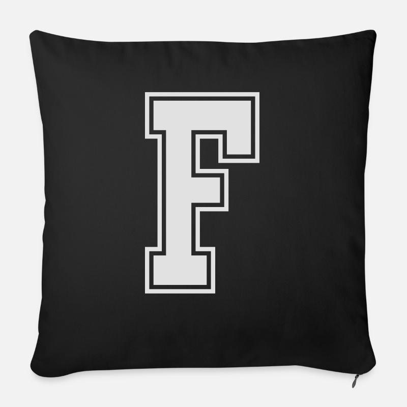 Buchstabe F - Sofakissenbezug 45 x 45 cm - Schwarz