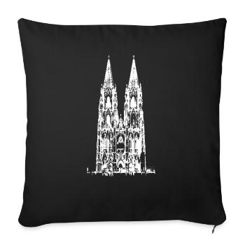 Cologne - Cologne Cathedral - Sofa pillowcase 17,3'' x 17,3'' (45 x 45 cm) - black - Front
