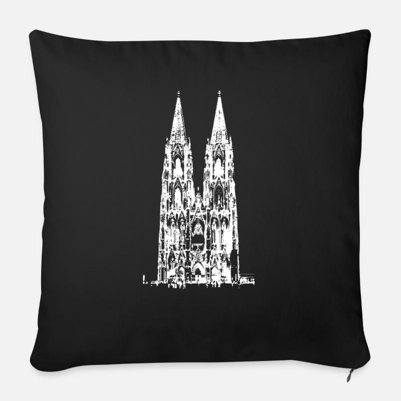 Köln - Kölner Dom - Sofakissenbezug 45 x 45 cm - Schwarz