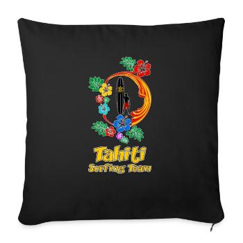Tahiti Surfing Team 04 - Housse de coussin décorative 45 x 45 cm - noir - Devant
