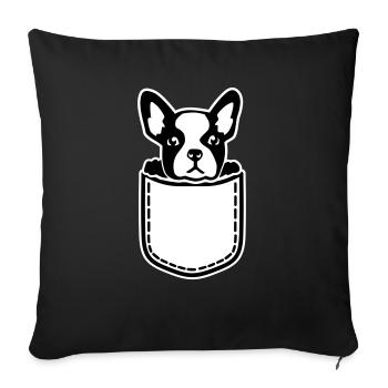 Français Bouledogue - Housse de coussin décorative 45 x 45 cm - noir - Devant