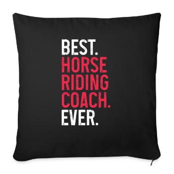 horse riding design for a horse riding fans - Sofa pillowcase 17,3'' x 17,3'' (45 x 45 cm) - black - Front