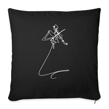 Geige - Sofakissenbezug 45 x 45 cm - Schwarz - Vorne