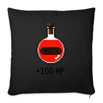 8-Bit Retro Pixel Art Health Potion - Sofakissenbezug 45 x 45 cm - Schwarz - Vorne
