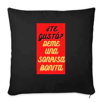 TE GUSTO?,DEME UNA SORRISA BONNITA - Housse de coussin décorative 45 x 45 cm - noir - Devant