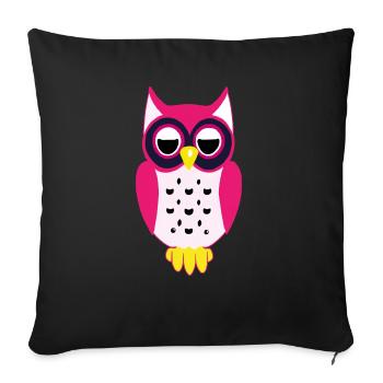 Hibou - Housse de coussin décorative 45 x 45 cm - noir - Devant