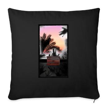 T-shirt creepy forest entering forbidden gift - Sofa pillowcase 17,3'' x 17,3'' (45 x 45 cm) - black - Front