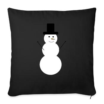 Schneemann - Sofakissenbezug 45 x 45 cm - Schwarz - Vorne