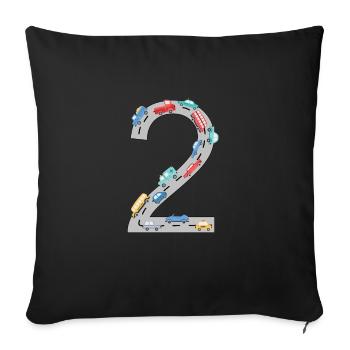 2. Geburtstag - Sofakissenbezug 45 x 45 cm - Schwarz - Vorne