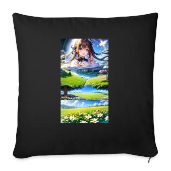 Landscape with 4 Areas, Generative AI - Sofa pillowcase 17,3'' x 17,3'' (45 x 45 cm) - black - Front