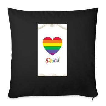 Pride Heart Design Print - Sofa pillowcase 17,3'' x 17,3'' (45 x 45 cm) - black - Front