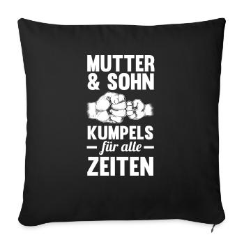 Mutter Sohn Muttertag Mama - Sofakissenbezug 45 x 45 cm - Schwarz - Vorne