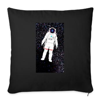 An astronaut in space - Sofa pillowcase 17,3'' x 17,3'' (45 x 45 cm) - black - Front