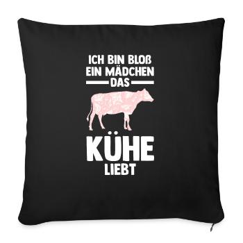 Kuh Landwirt Bauernhof Kühe - Sofakissenbezug 45 x 45 cm - Schwarz - Vorne