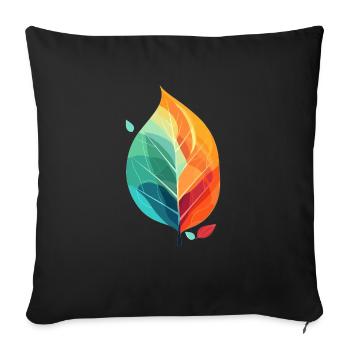 Leaf of life - Sofa pillowcase 17,3'' x 17,3'' (45 x 45 cm) - black - Front