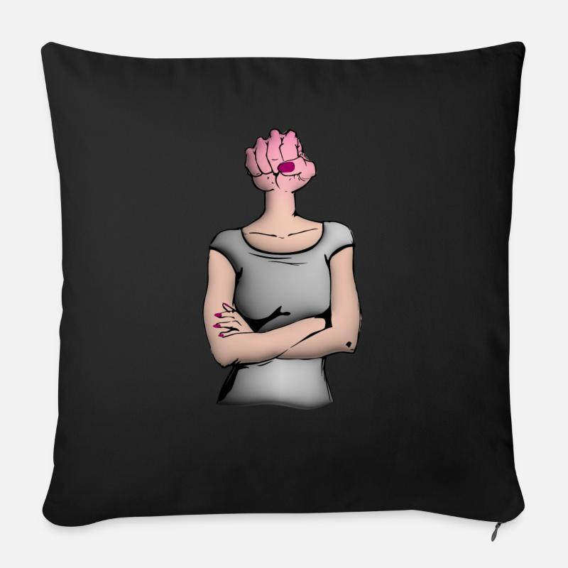 Poing facial2 - Housse de coussin décorative 45 x 45 cm - noir
