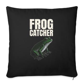 Frog Catcher Froggy Herpetologist Amphibian Toad L - Sofa pillowcase 17,3'' x 17,3'' (45 x 45 cm) - black - Front