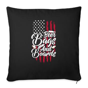 Sacs de bière et planches de haricots Sac de haricots Toss Cornhole - Housse de coussin décorative 45 x 45 cm - noir - Devant