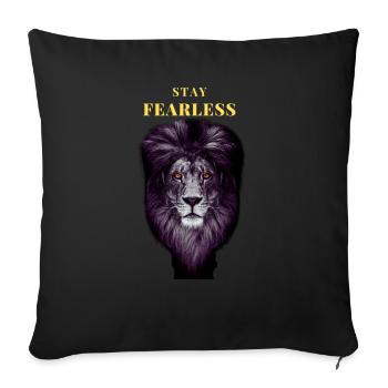 Stay Fearless Leo - Fearless Lion - Lion - Sofa pillowcase 17,3'' x 17,3'' (45 x 45 cm) - black - Front
