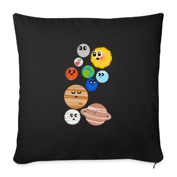 Cute Planets - Sofa pillowcase 17,3'' x 17,3'' (45 x 45 cm) - black - Front