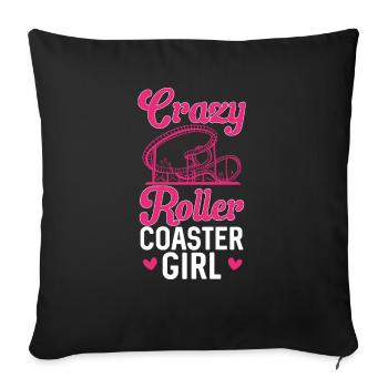 Roller Coaster Roller Coaster Amusement Park - Sofa pillowcase 17,3'' x 17,3'' (45 x 45 cm) - black - Front