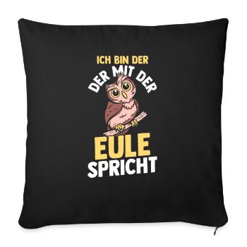 Eulen - Sofakissenbezug 45 x 45 cm - Schwarz - Vorne