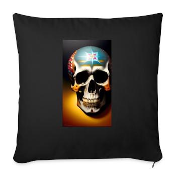 Crâne mexicain - Housse de coussin décorative 45 x 45 cm - noir - Devant