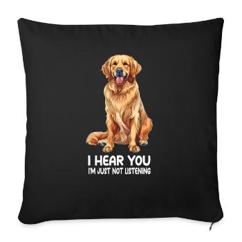 Golden Retriever - Sofa pillowcase 17,3'' x 17,3'' (45 x 45 cm) - black - Front