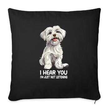 Maltese - Sofa pillowcase 17,3'' x 17,3'' (45 x 45 cm) - black - Front