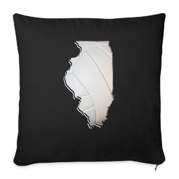 Illinois (United States) | real volleyball | Map - Sofa pillowcase 17,3'' x 17,3'' (45 x 45 cm) - black - Front