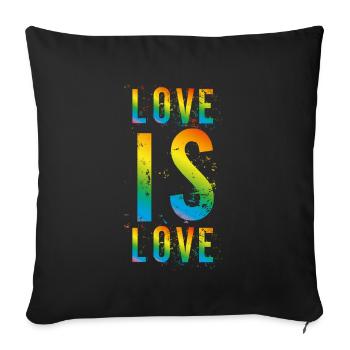 Love is love - Sofa pillowcase 17,3'' x 17,3'' (45 x 45 cm) - black - Front