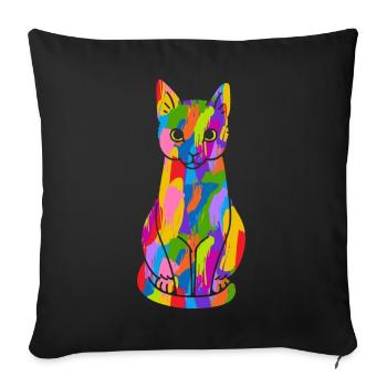 Katze Bunt - Sofakissenbezug 45 x 45 cm - Schwarz - Vorne