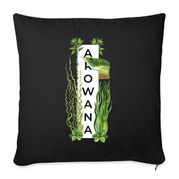 Silver Arowana Monster Fish Planted Aquarium - Sofa pillowcase 17,3'' x 17,3'' (45 x 45 cm) - black - Front