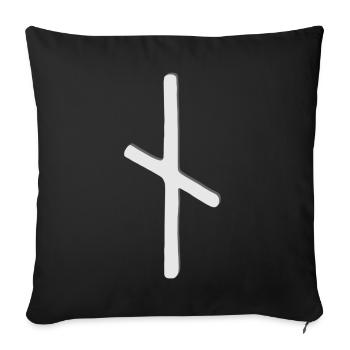 Futhark Runic Alphabet Nautiz - Sofa pillowcase 17,3'' x 17,3'' (45 x 45 cm) - black - Front