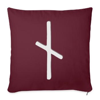 Futhark Runic Alphabet Nautiz - Sofa pillowcase 17,3'' x 17,3'' (45 x 45 cm) - burgundy - Front