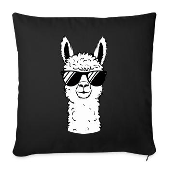 Alpaca llama alpacas animal - Sofa pillowcase 17,3'' x 17,3'' (45 x 45 cm) - black - Front