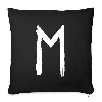 Elder Futhark Rune Ehwaz - Buchstabe E - Sofakissenbezug 45 x 45 cm - Schwarz - Vorne